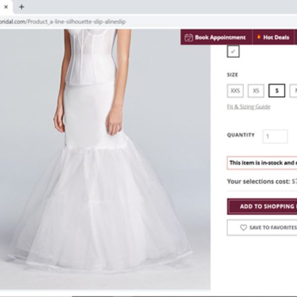 david's bridal aline slip